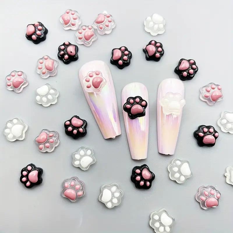 Paw Print Nail Charms