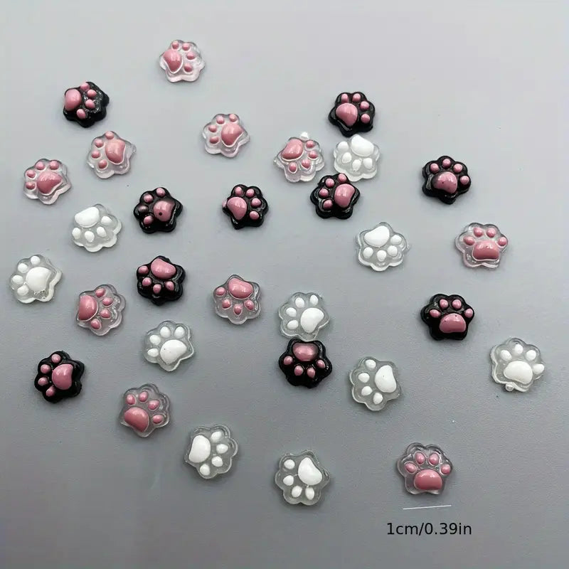Paw Print Nail Charms