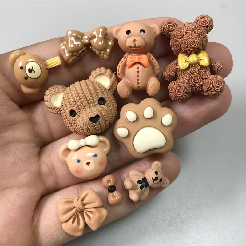 Brown Bear Nail Charms