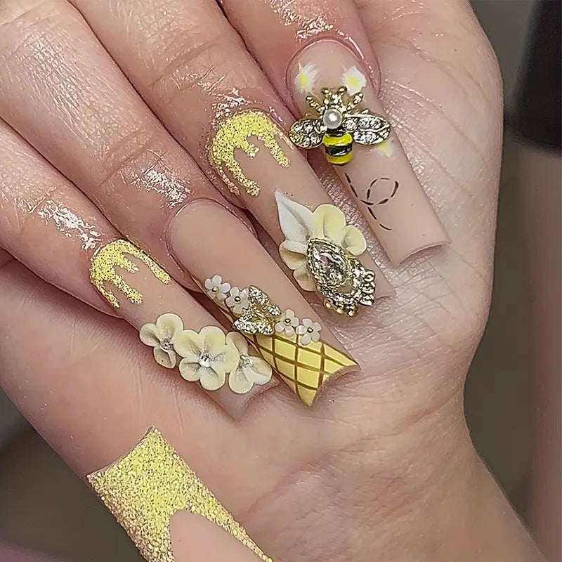 Bumble Bee Nail Charms