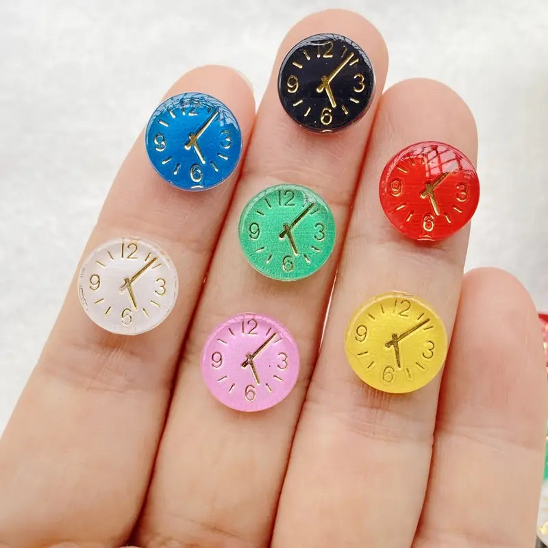 Mini Round Clock Charms