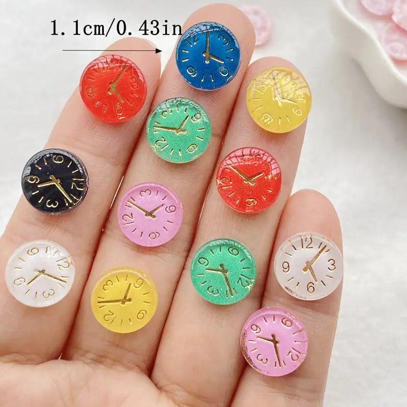 Mini Round Clock Charms
