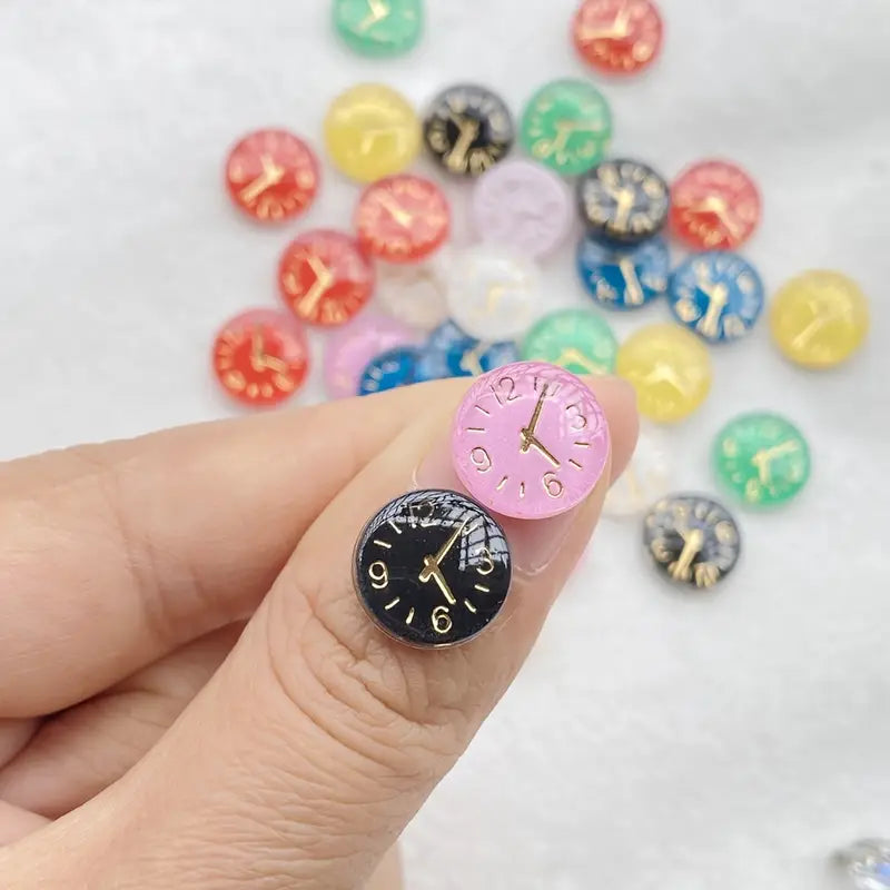 Mini Round Clock Charms