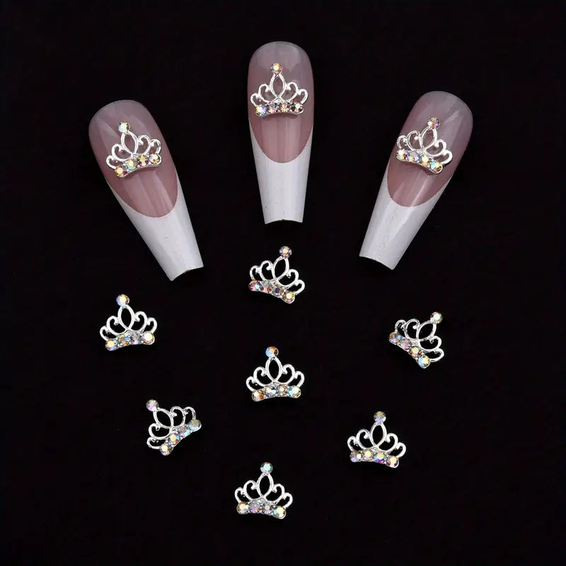 Rhinestone Crown Nail Charms