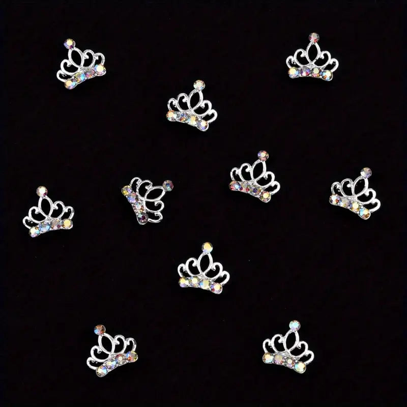 Rhinestone Crown Nail Charms