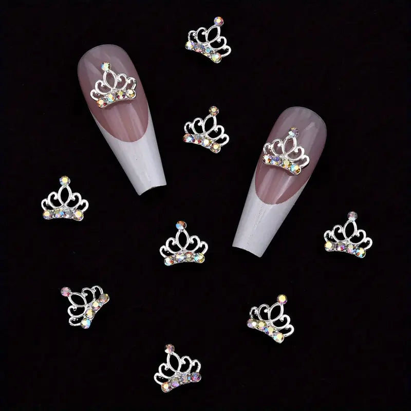 Rhinestone Crown Nail Charms