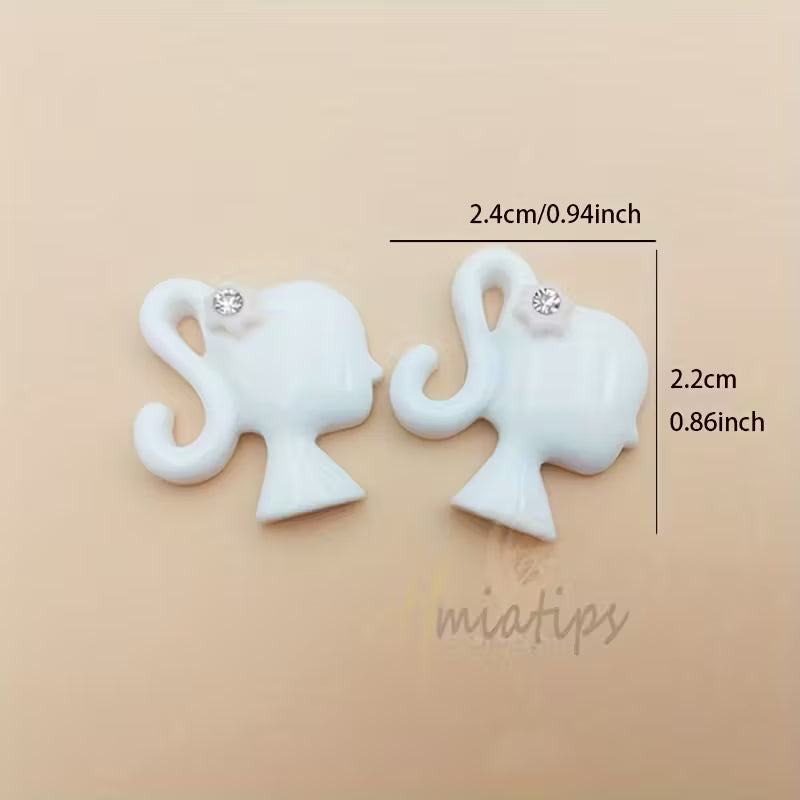 Colored Girl Nail Charms