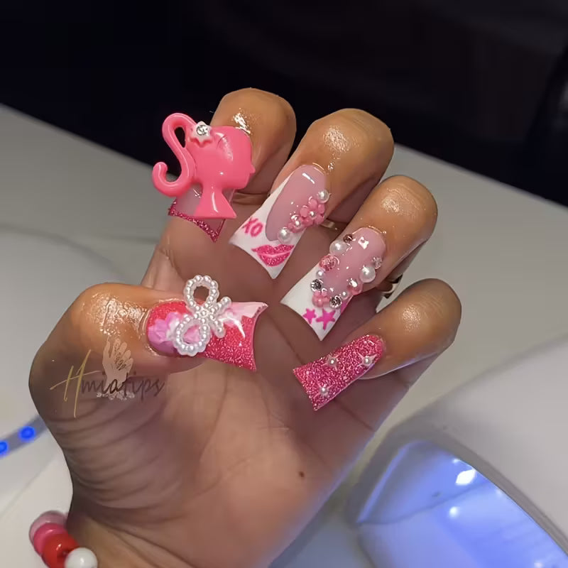 Colored Girl Nail Charms