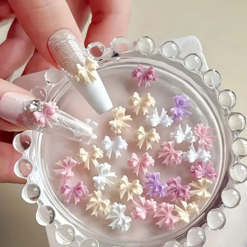 Flower Bow Nail Charms