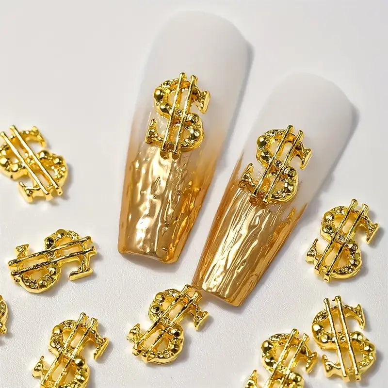 Gold Money Dollar Nail Charm