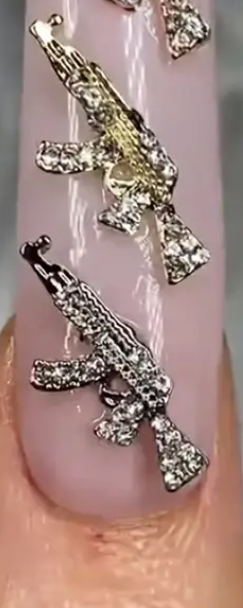 Y2K Gun Shape Alloy Nail Charm