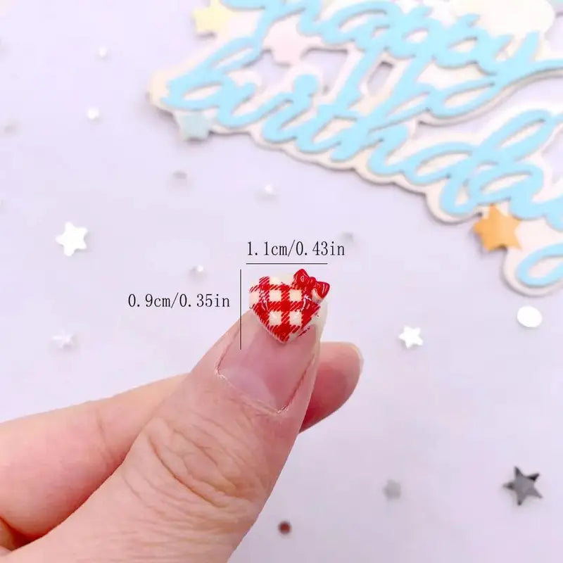 Bowknot Heart Nail Charms