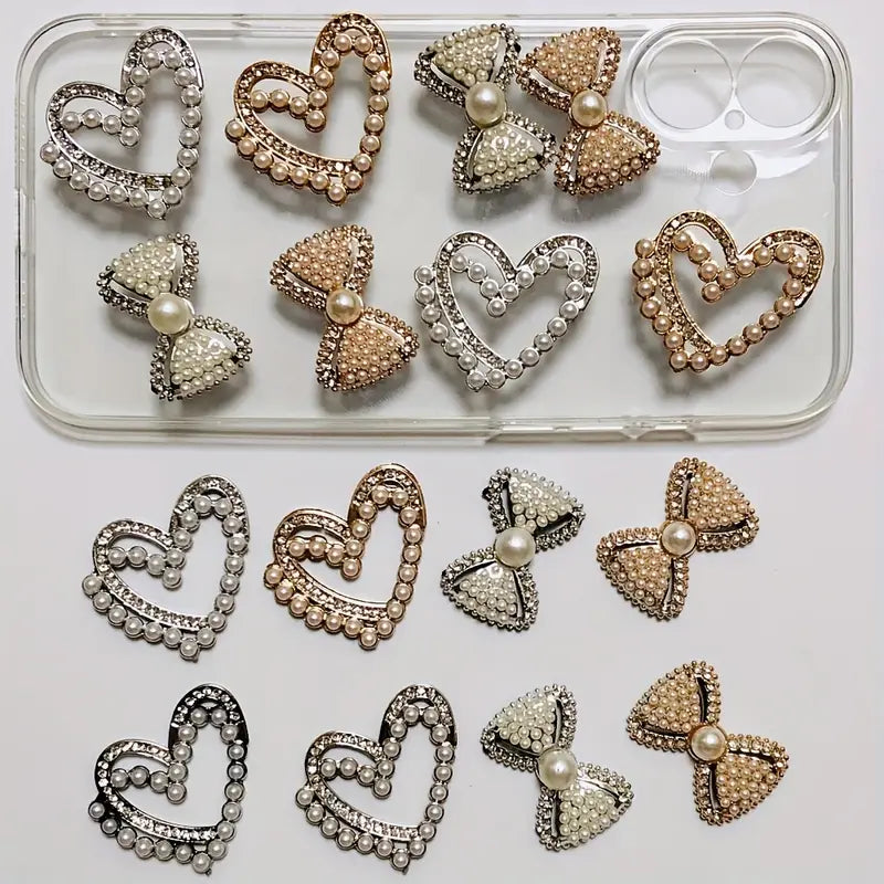 Love Heart Bow Charms