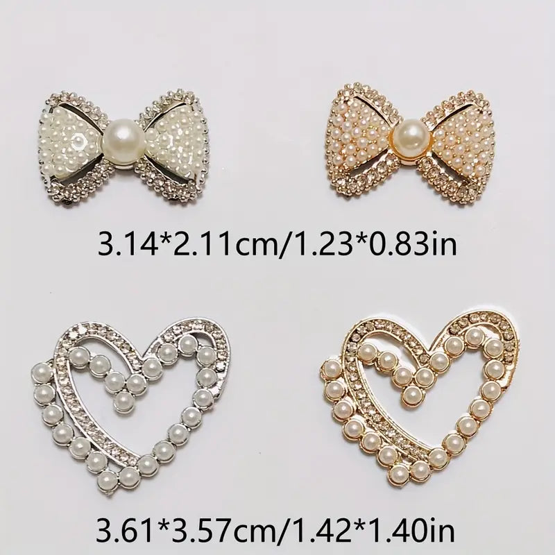 Love Heart Bow Charms