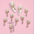 Gold/Pink Butterfly Nail Charms