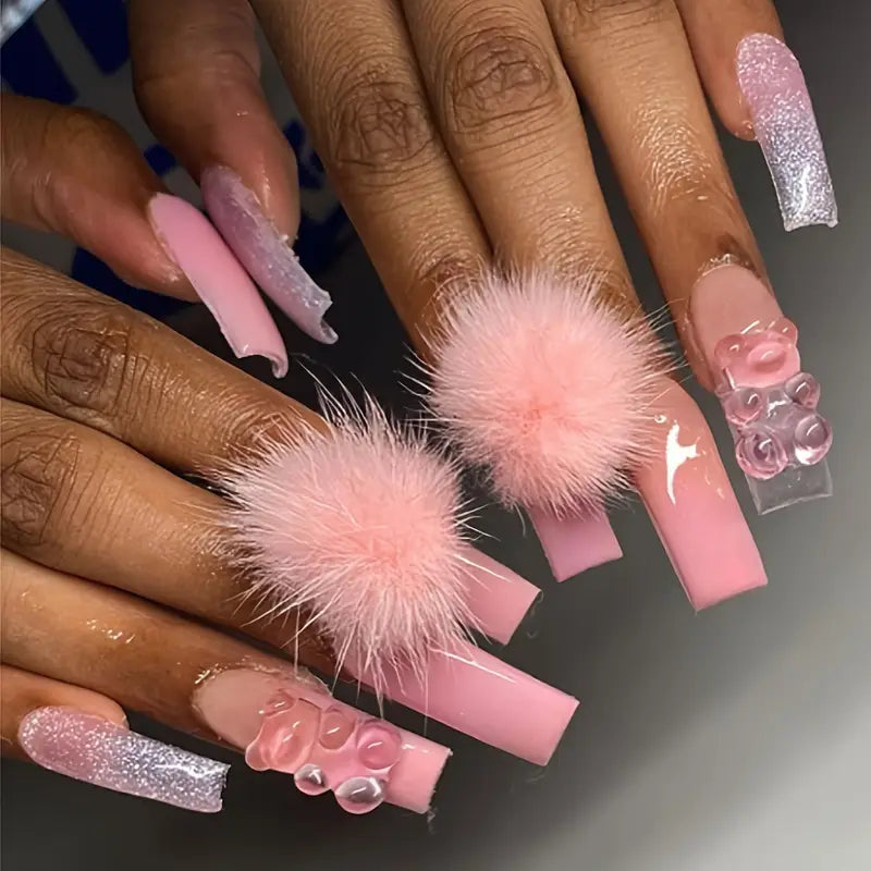 Puff Ball Nail Charms