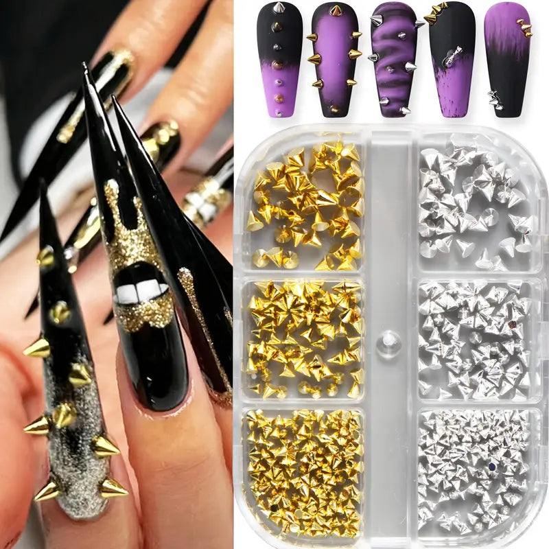 Spike Nail Charm Set / Gold and Silver