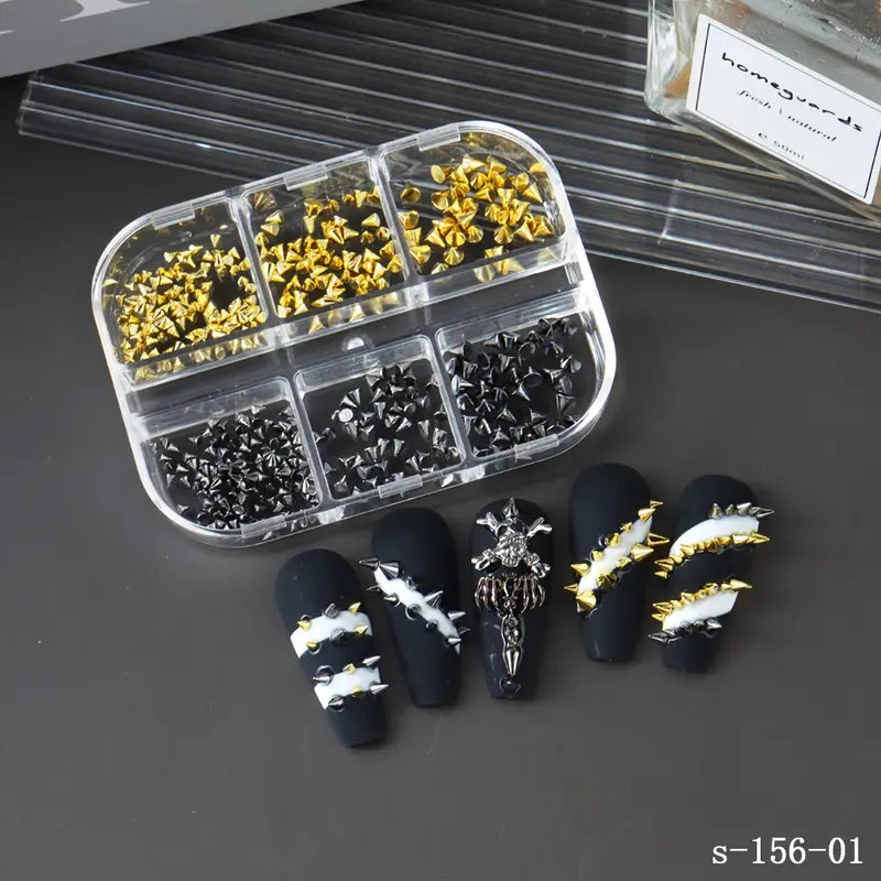 Spike Nail Charm Set / Gold and Silver
